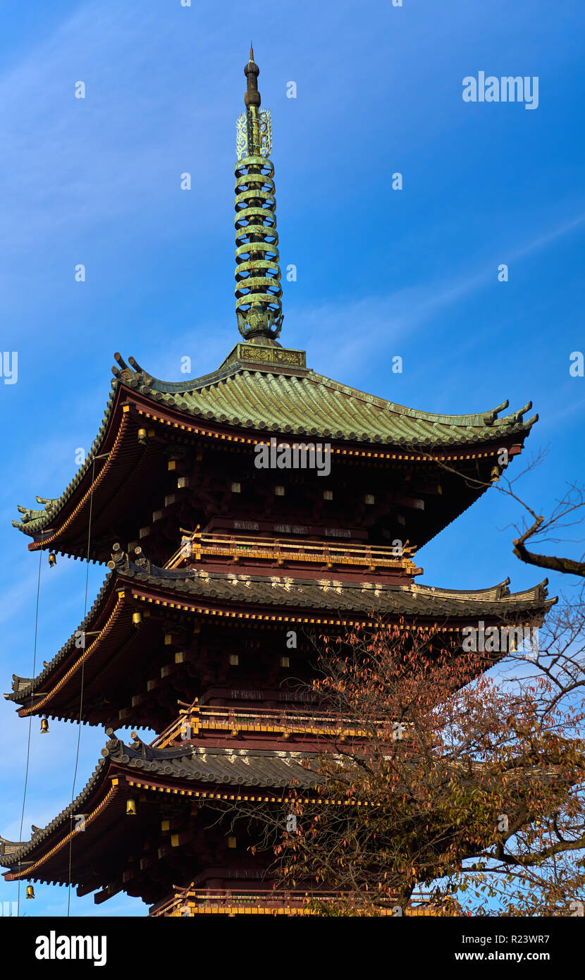 La pagode de cinq étages de Kan'ei-ji (temple Kaneiji) dans le parc Ueno, Tokyo, Japon, Asie Banque D'Images