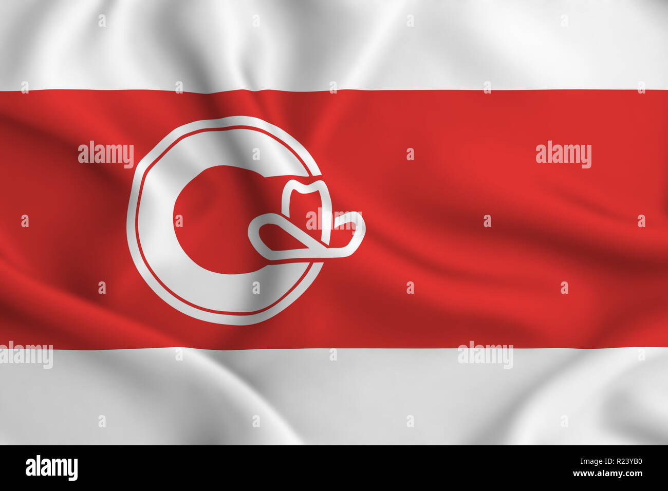 Alberta Calgary Waving Flag 3D illustration. La texture peut être utilisé comme arrière-plan. Banque D'Images