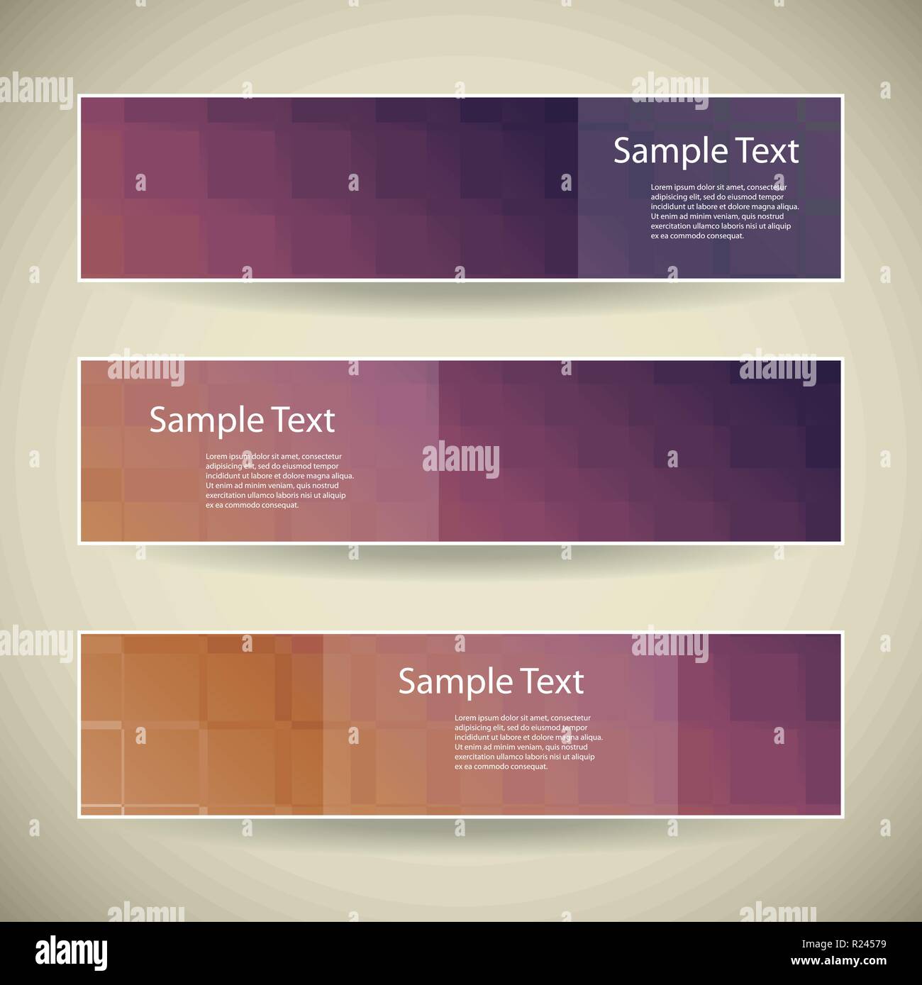 Bandeaux colorés avec des motifs abstraits dans librement modifiable et évolutive au format vectoriel Illustration de Vecteur