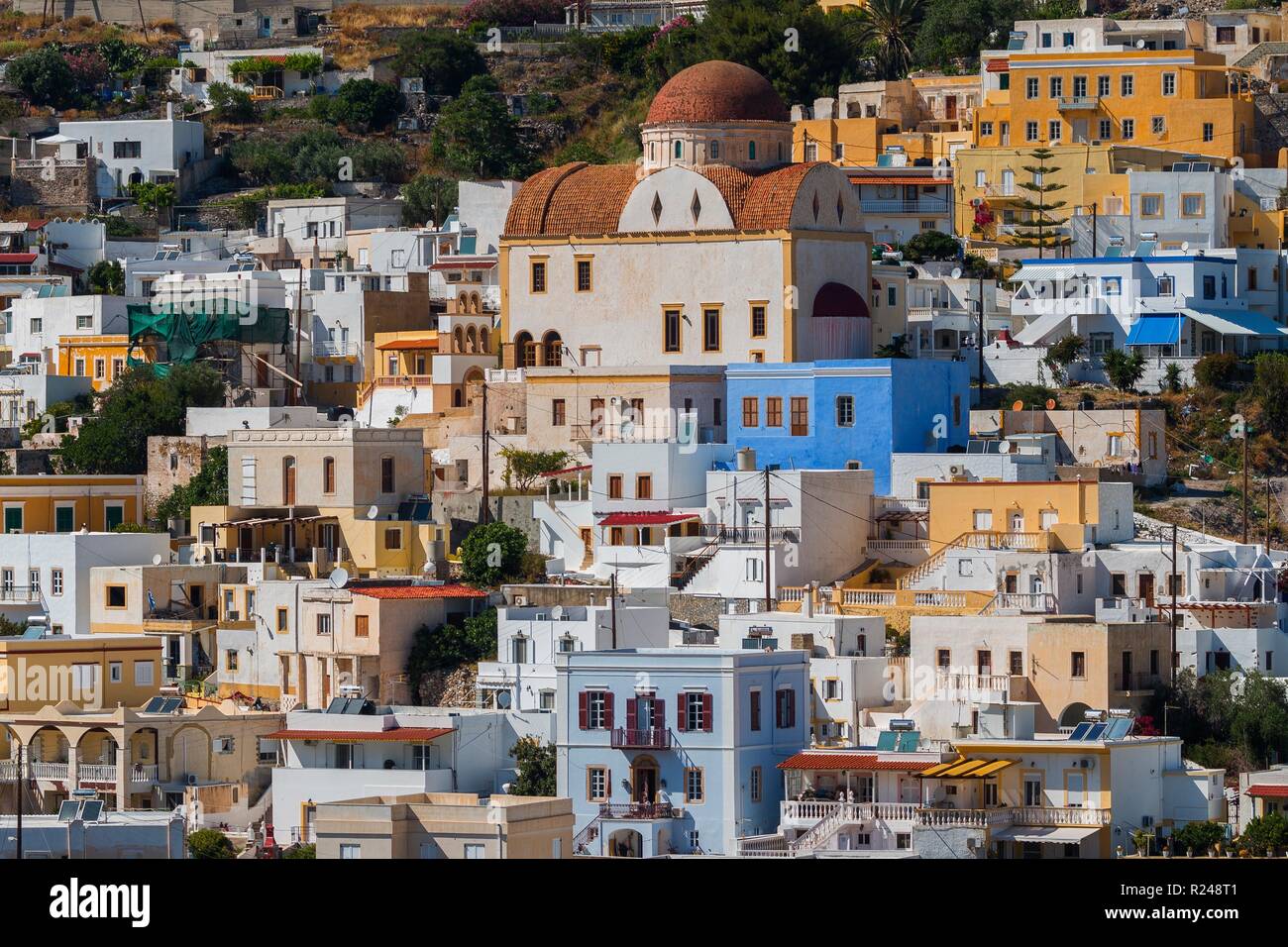 Platano, île de Leros, Dodécanèse, îles grecques, Grèce, Europe Banque D'Images