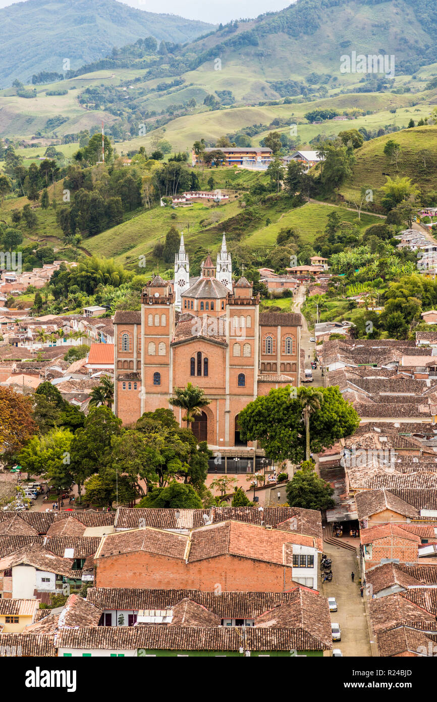 L'avis de Luis xv à partir de la Statue du Christ hill, Morro El Salvador, dans la région de Jerico, Antioquia, Colombie, Amérique du Sud Banque D'Images