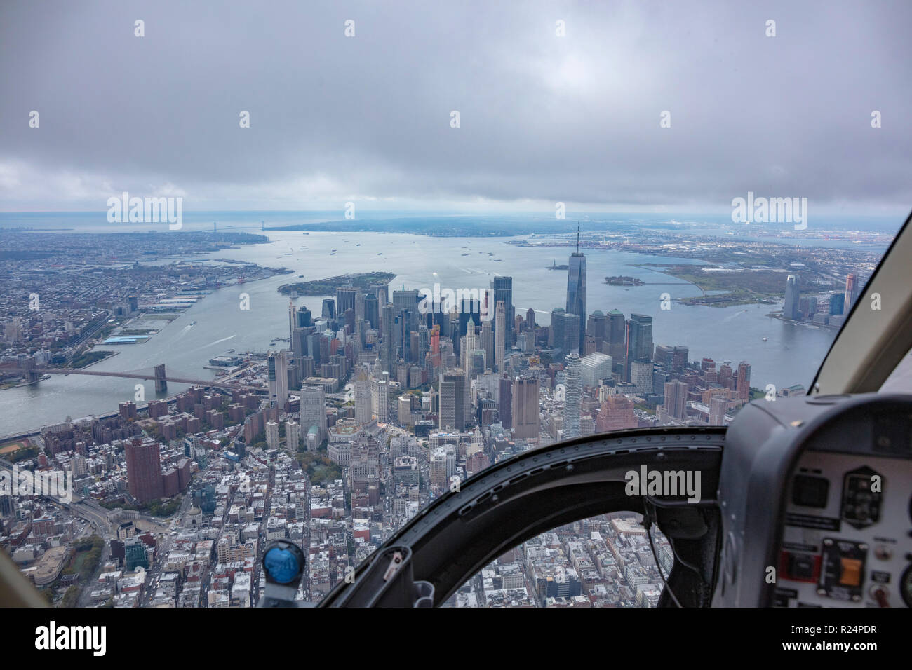 Vue aérienne de Manhattan et le quartier des gratte-ciel, New York City, USA Banque D'Images