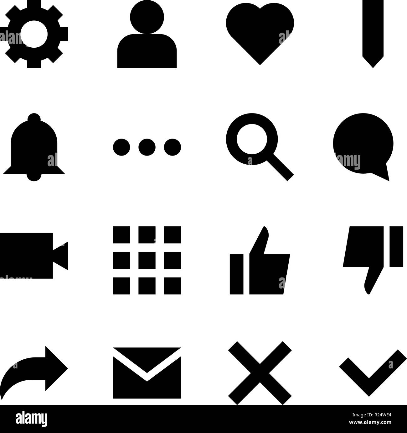 Glyphe d'icônes pour l'interface web et mobile app Illustration de Vecteur