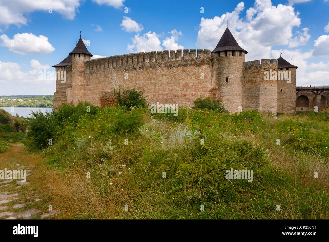 Le château est la septième merveille de l'Ukraine. Banque D'Images