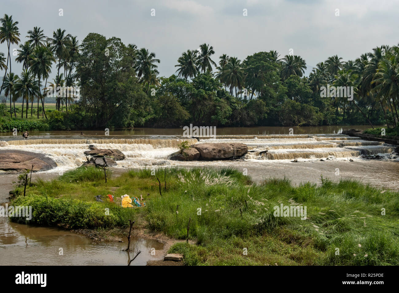 Veerapandi Veerapandi, rivière, Tamil Nadu, Inde Banque D'Images