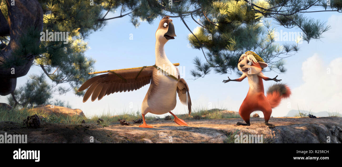 Duck Duck Goose est une animation par ordinateur 2018 comédie film réalisé par Chris Jenkins et avec les voix de Jim Gaffigan, Zendaya et Carl Reiner. Cette photo est pour un usage éditorial uniquement et est l'auteur de la société film et/ou le photographe attribué par le film ou la société de production et ne peut être reproduite que par des publications dans le cadre de la promotion du film ci-dessus. Un crédit obligatoire pour l'entreprise de film est nécessaire. Le photographe devrait également être portés lorsqu'il est connu. Banque D'Images