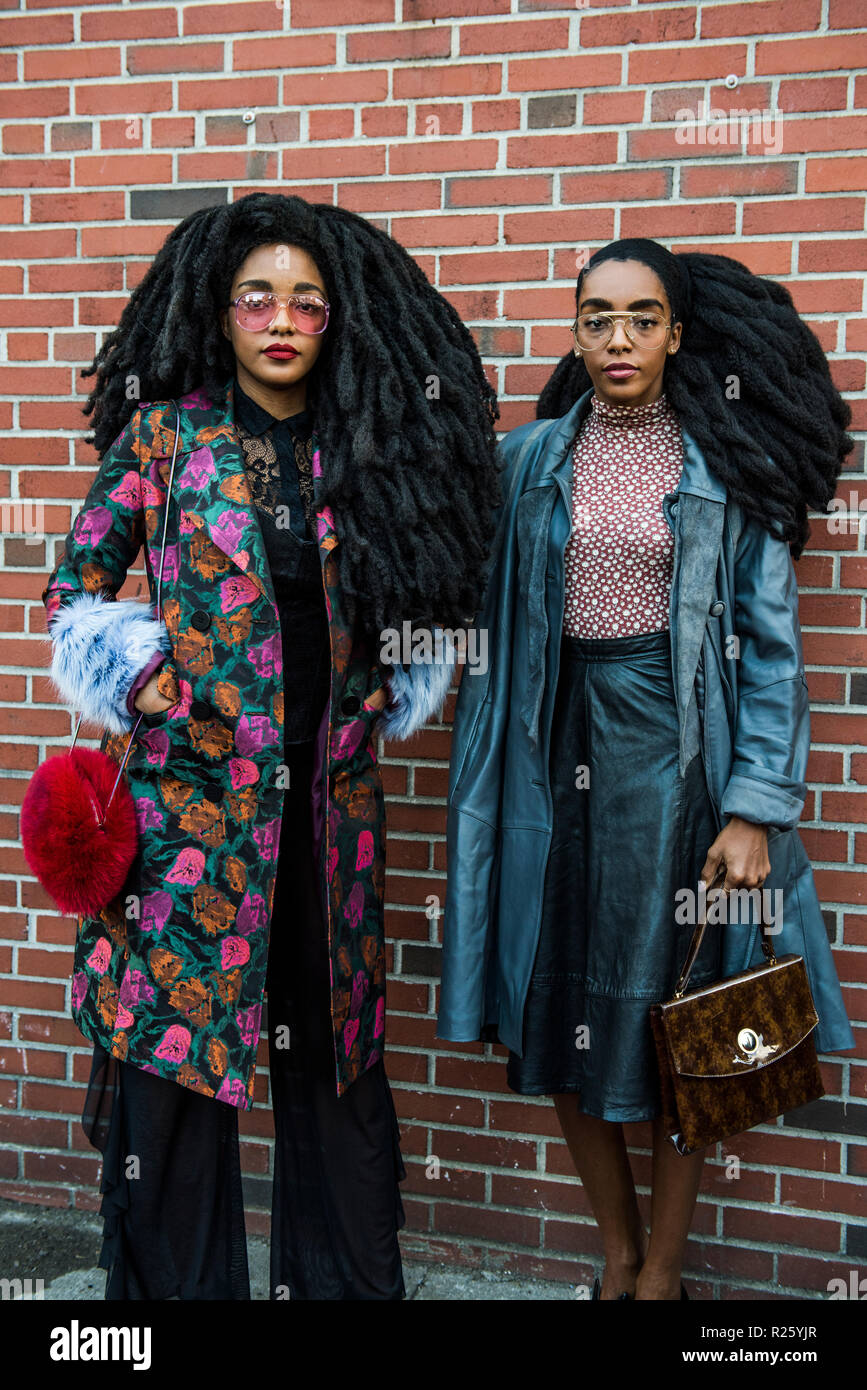 New York, NY, USA - 13 Février 2017 : NYFW AW17 - Street Style ? Banque D'Images