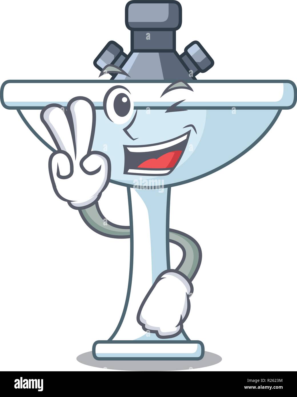 Deux fabricants d'un évier sur stely caractère moderne Illustration de Vecteur