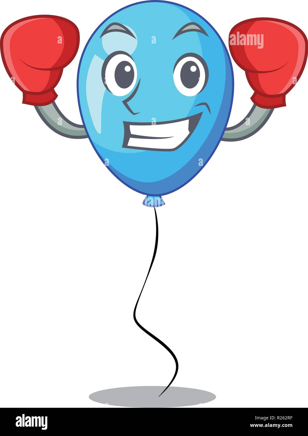 Anniversaire de boxe cartoon sur forme bleu ballon Image Vectorielle Stock  - Alamy