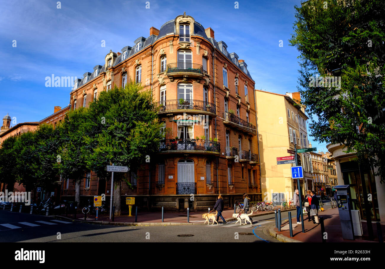 Atchitecture traditionnels français à Toulouse, France Banque D'Images