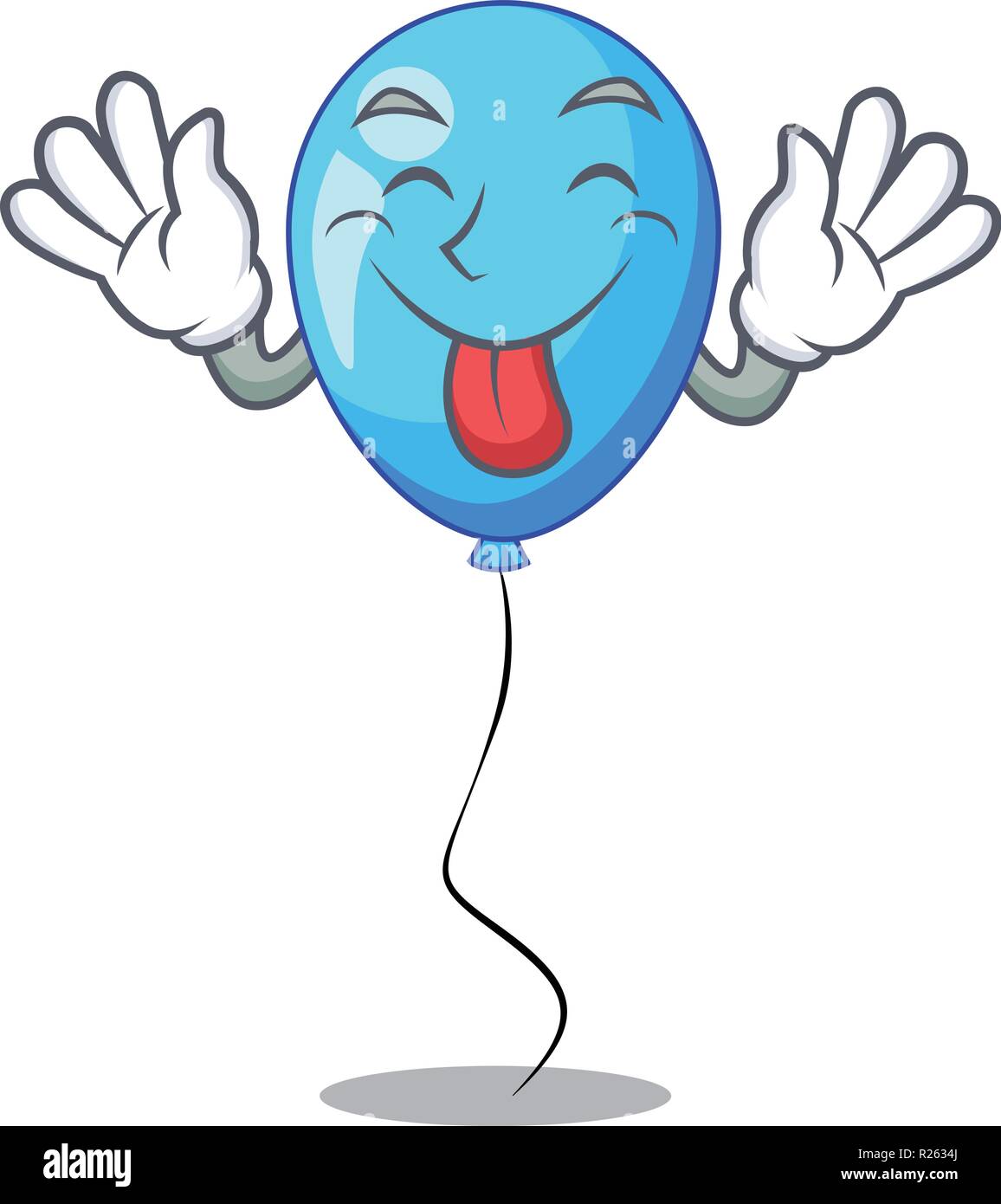 Langue du ballon bleu bouquet sur cartoon design Illustration de Vecteur