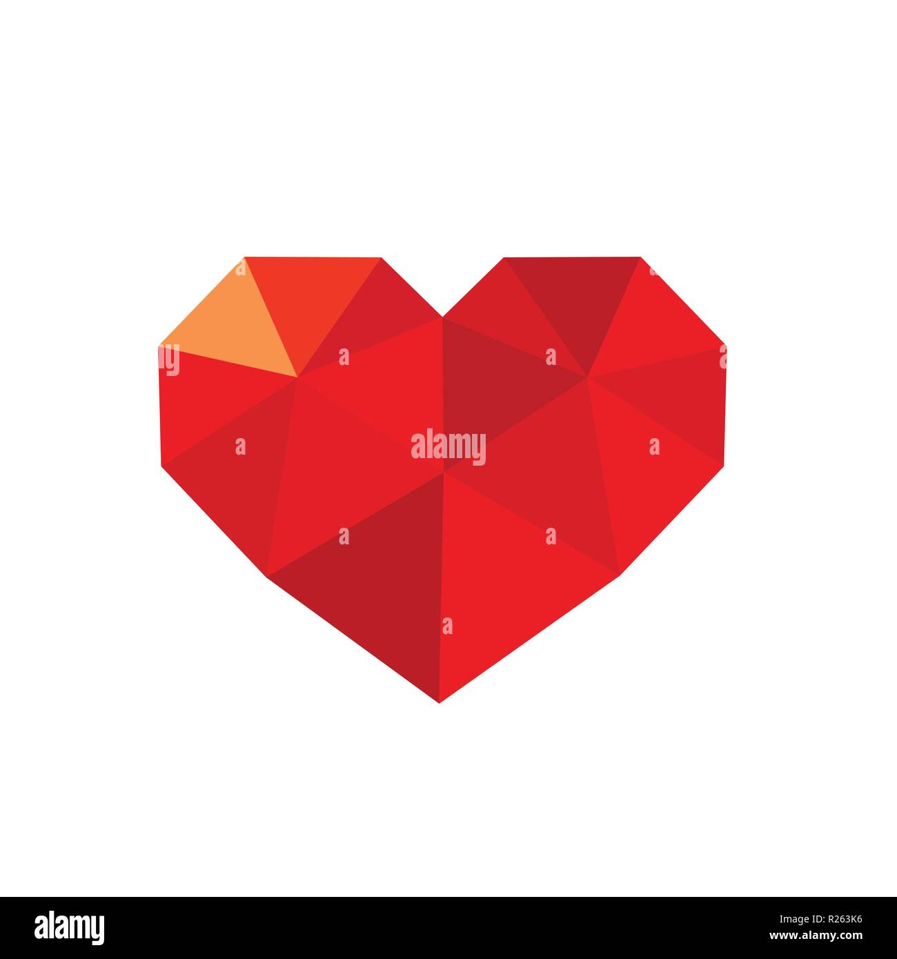 Cœur amour triangulaire vecteur symbole. Disponible en format vectoriel EPS. Isolé sur fond blanc. Illustration de Vecteur