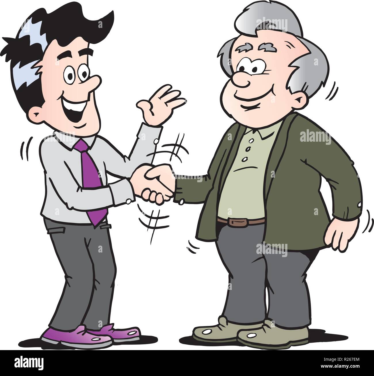 Cartoon Vector illustration de deux hommes il y a accepté un accord Illustration de Vecteur