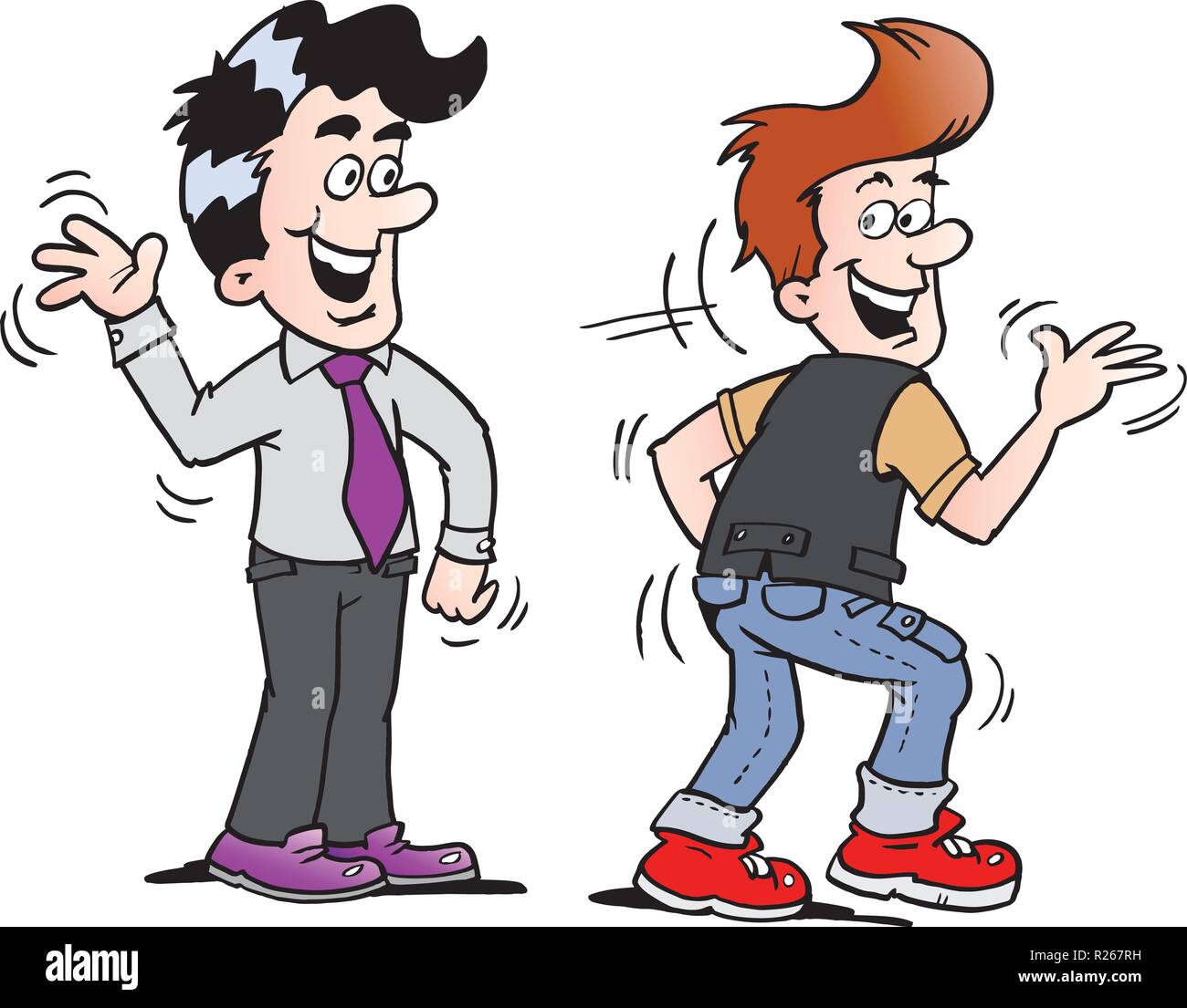 Cartoon Vector illustration de deux hommes il y a accepté un accord Illustration de Vecteur