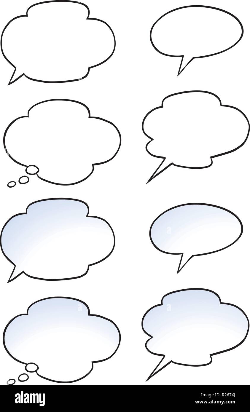 Cartoon Vector illustration d'une bulle de parler ensemble Illustration de Vecteur