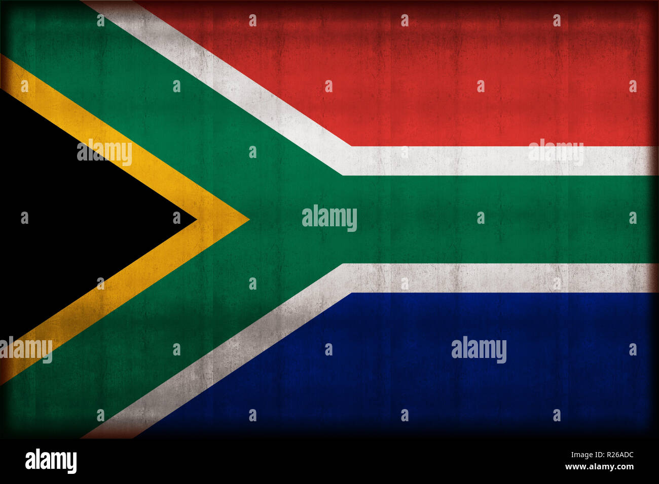 L'Afrique du Sud drapeau rouillé illustration. Utilisable pour l'arrière-plan et la texture. Banque D'Images
