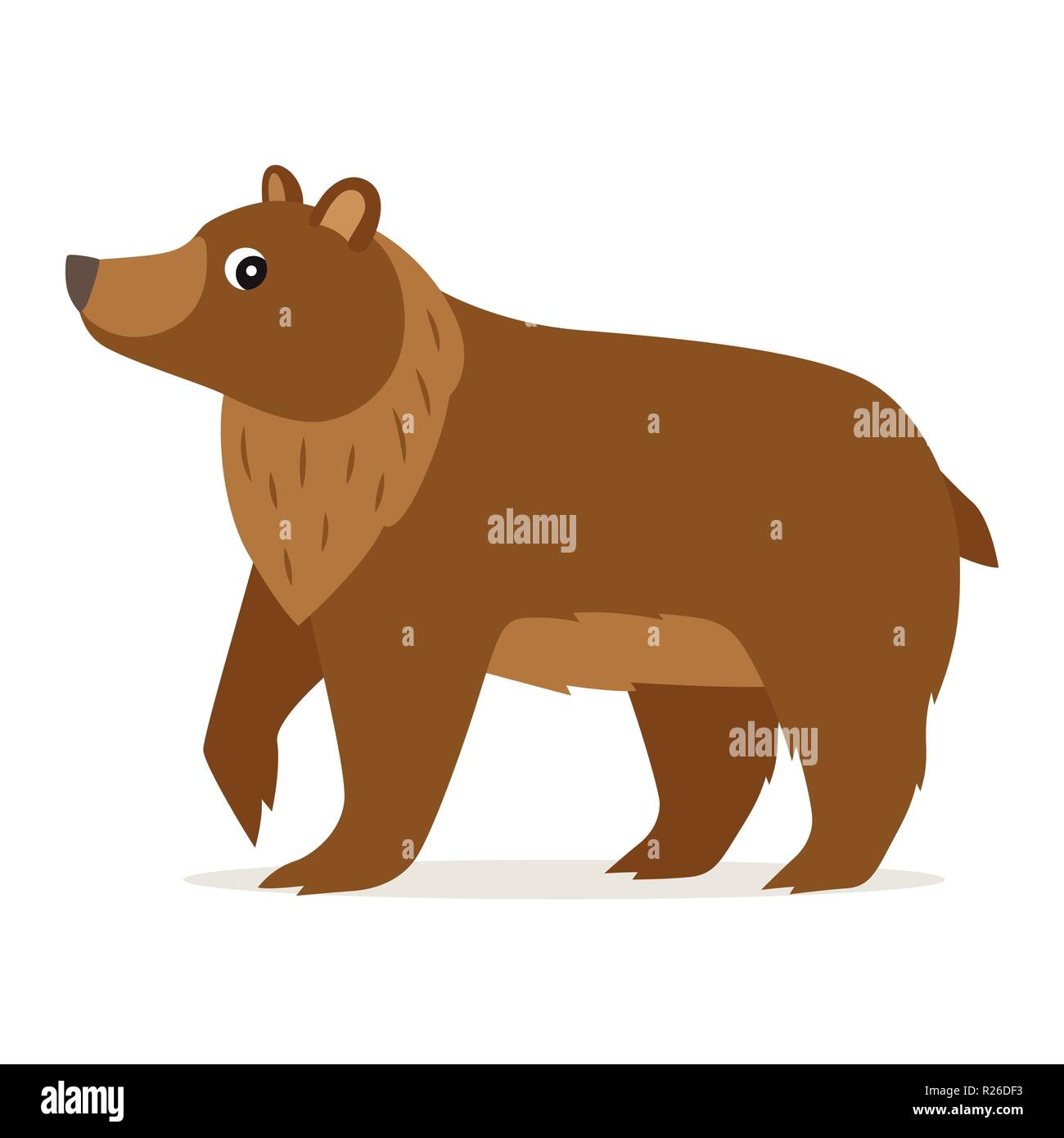 Icône de l'ours brun, forêt, isolés des animaux forestiers Illustration de Vecteur