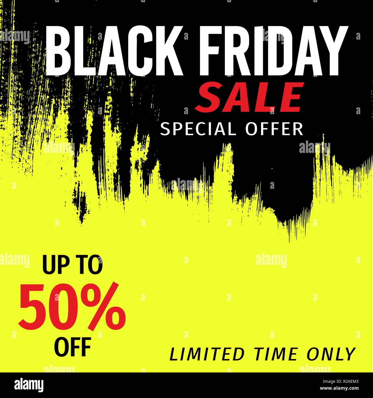 Le vendredi noir vente banner invitation en grunge style Illustration de Vecteur