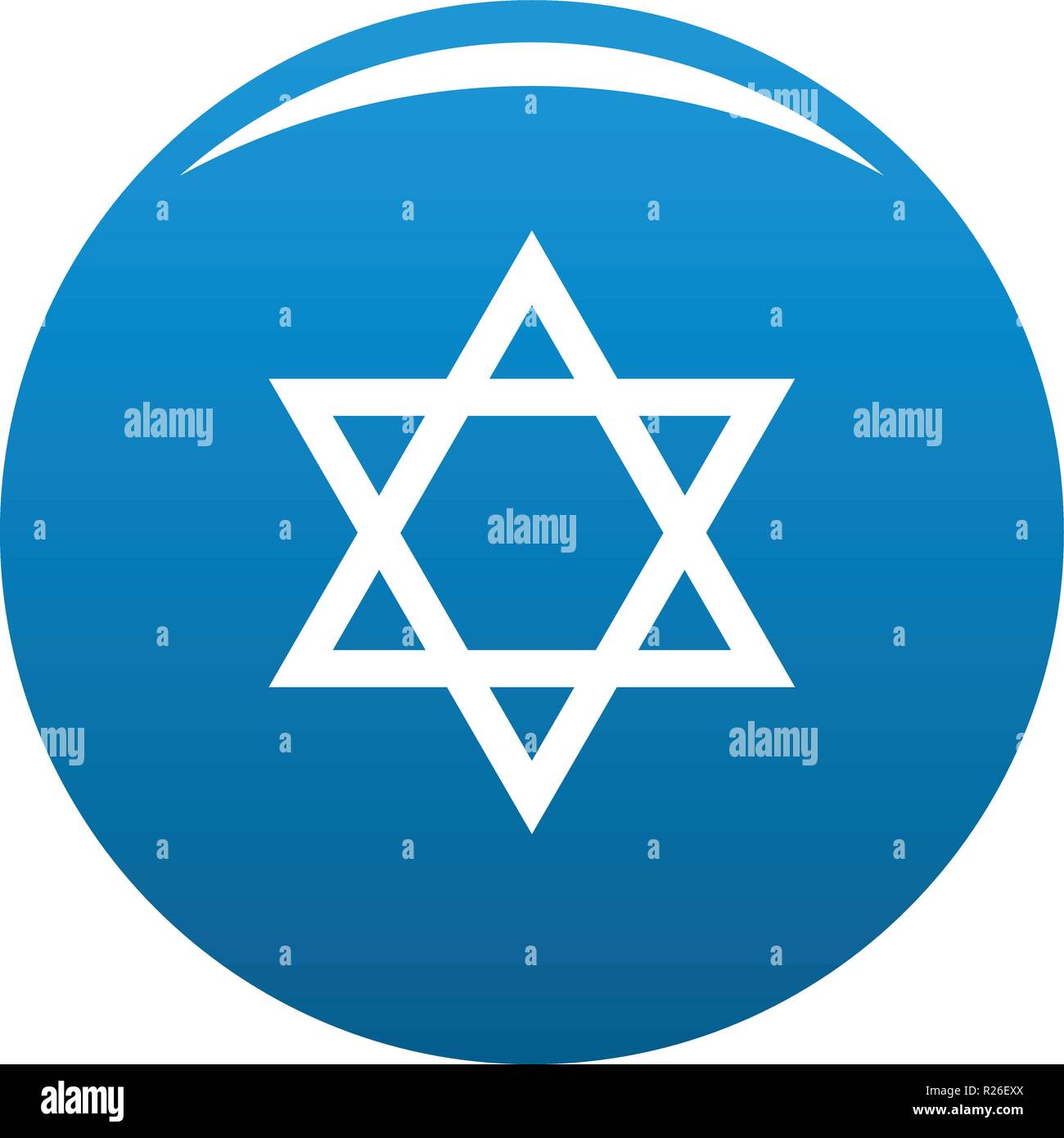 David star vecteur icône cercle bleu isolé sur fond blanc Illustration de Vecteur