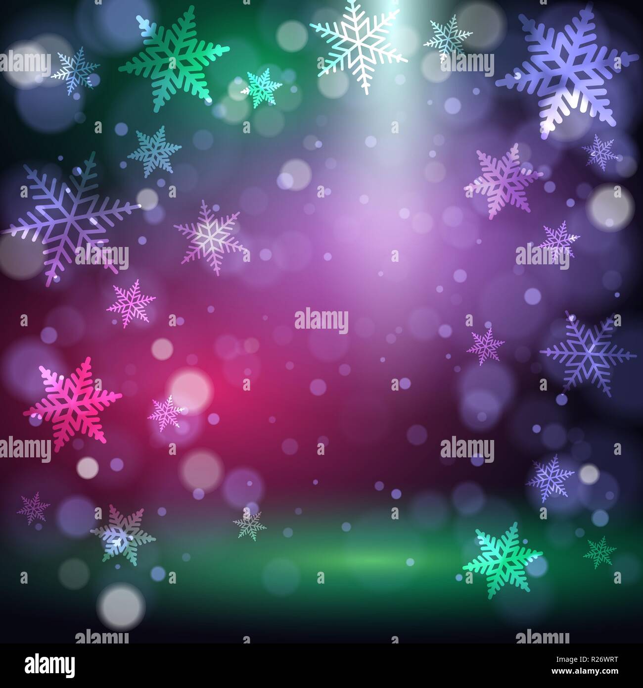 Flocons de Noël sur fond coloré. Vector illustration. Illustration de Vecteur