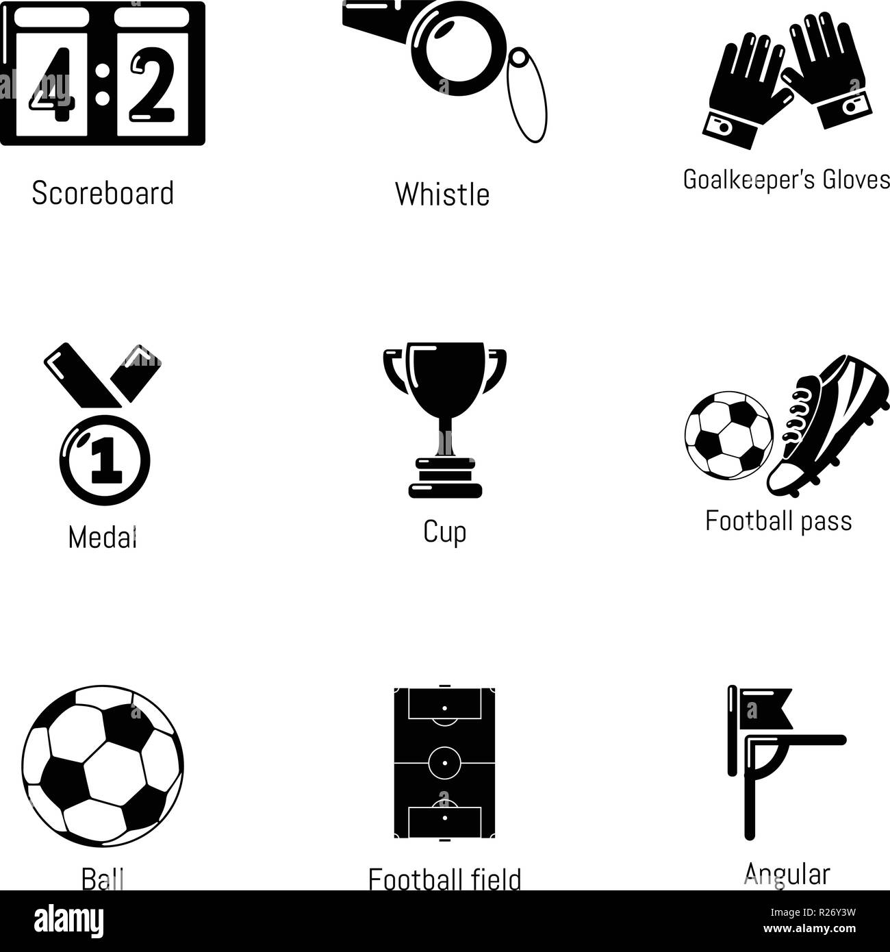 Sport cup icons set, le style simple Illustration de Vecteur