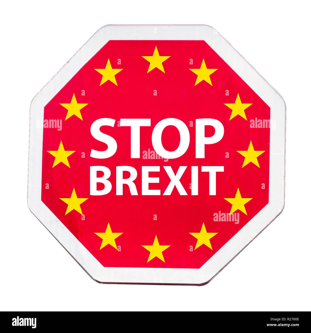 Brexit stop sign on white background Banque D'Images