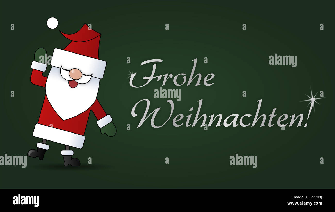 Weichnachten niedlichem winkendem Frohe mit Weihnachstmann Cartoon Banque D'Images