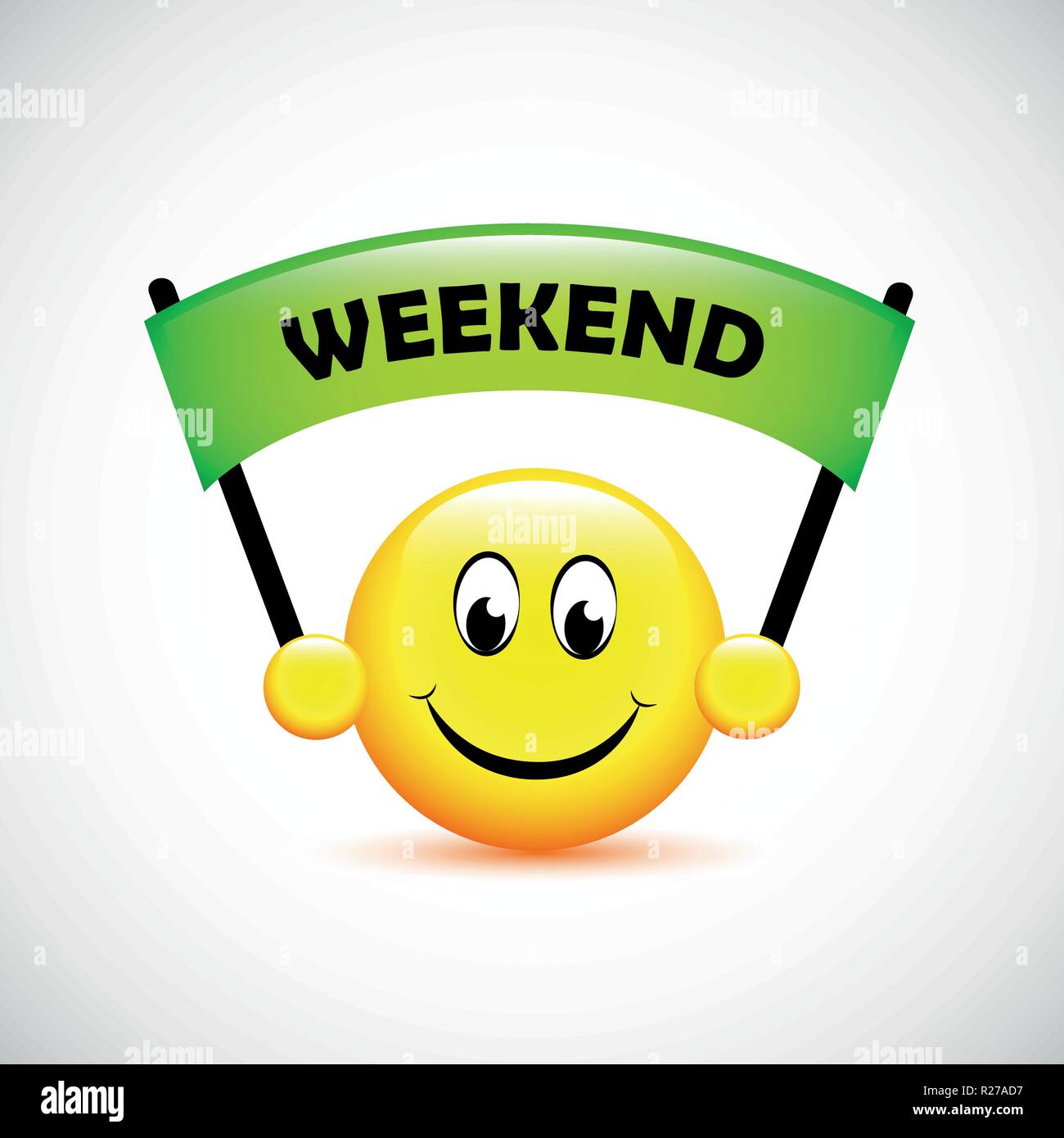 Heureux smiley avec green week-end banner illustration vecteur EPS10 Illustration de Vecteur
