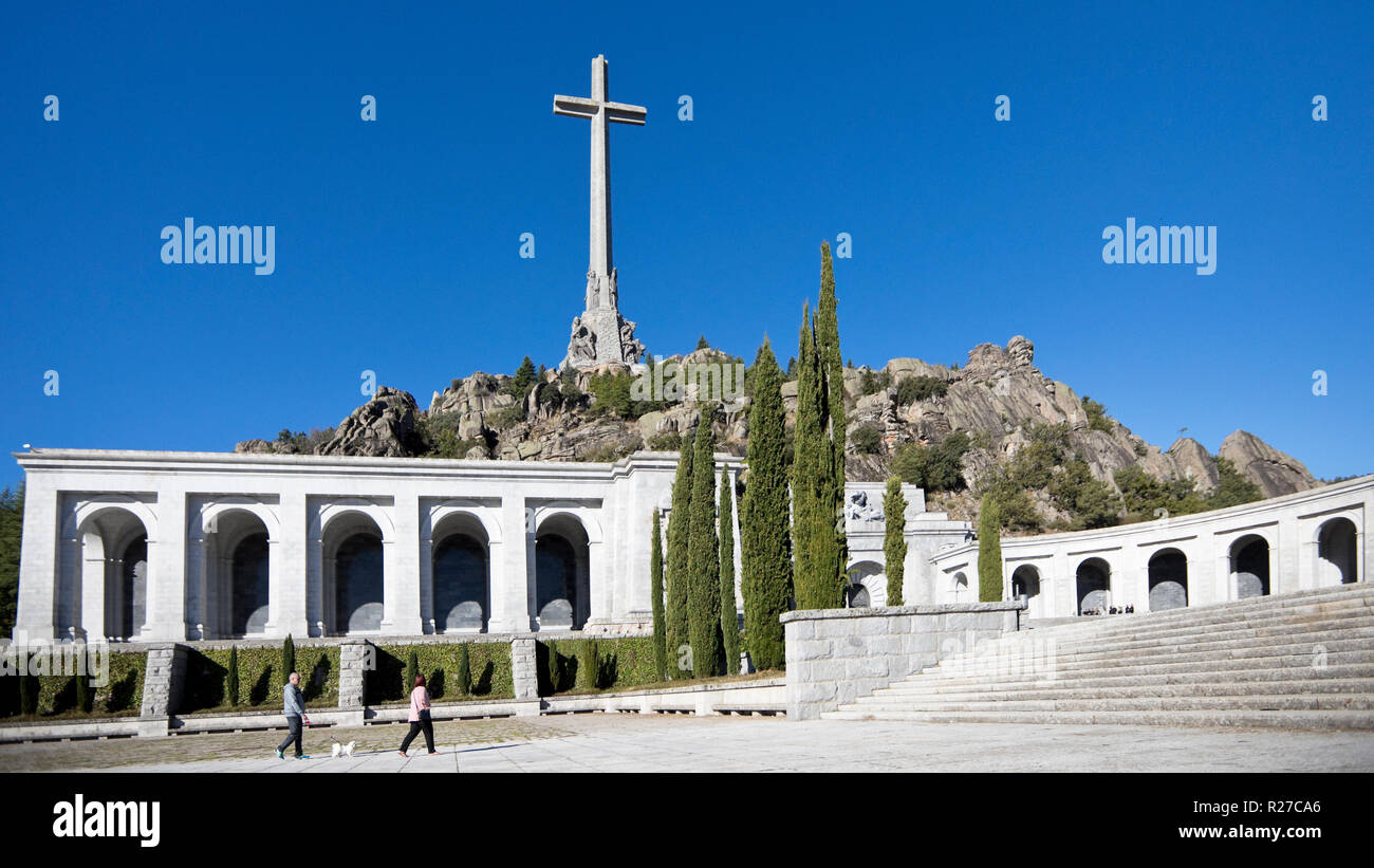 La Vallée des Morts (Valle de los Caidos) monument et basilique de la Sierra de Guadarrama, près de Madrid en Espagne. Banque D'Images