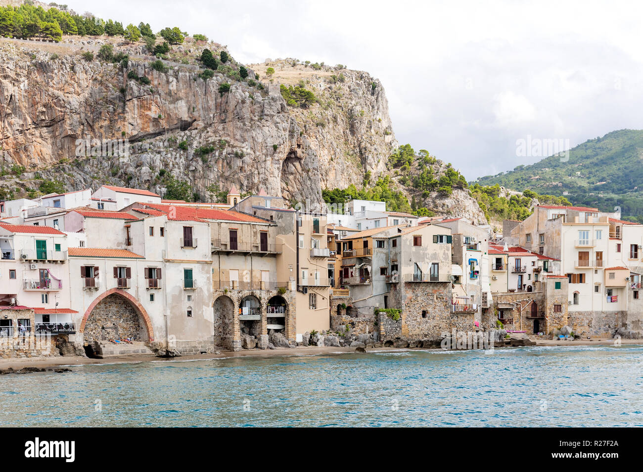 Belle vue de Cefalu, Sicile, Italie Banque D'Images