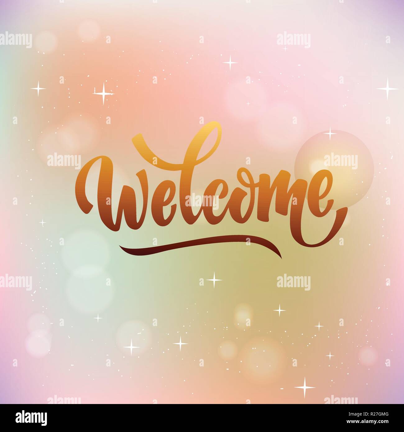 Lettrage Bienvenue texte. Style de calligraphie moderne illustration. Illustration de Vecteur