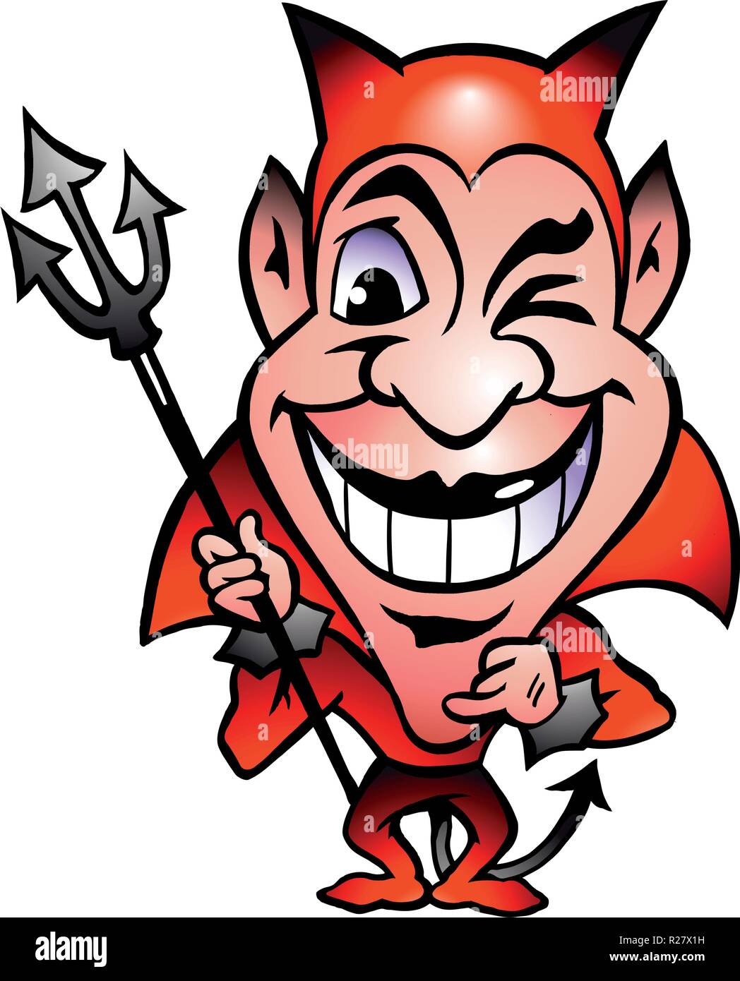 Vector illustration dessinée à la main d'un diable rouge Illustration de Vecteur
