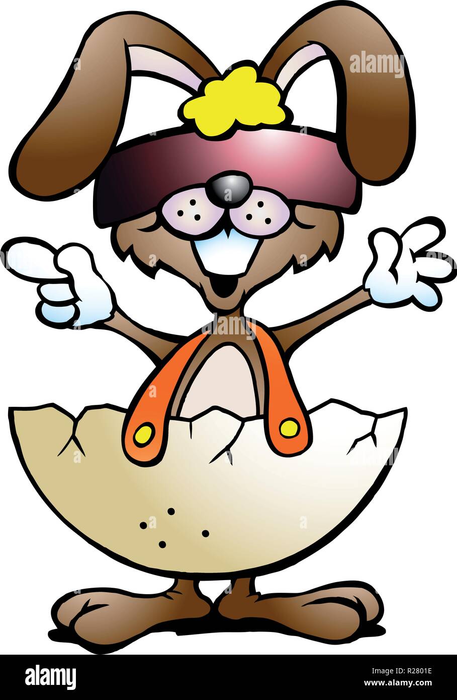 Vector illustration dessinée à la main d'un drôle de lapin avec des lunettes de soleil cool Illustration de Vecteur