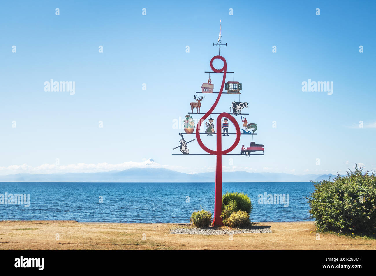 Les symboles musicaux de Frutillar - Frutillar, Chili Banque D'Images