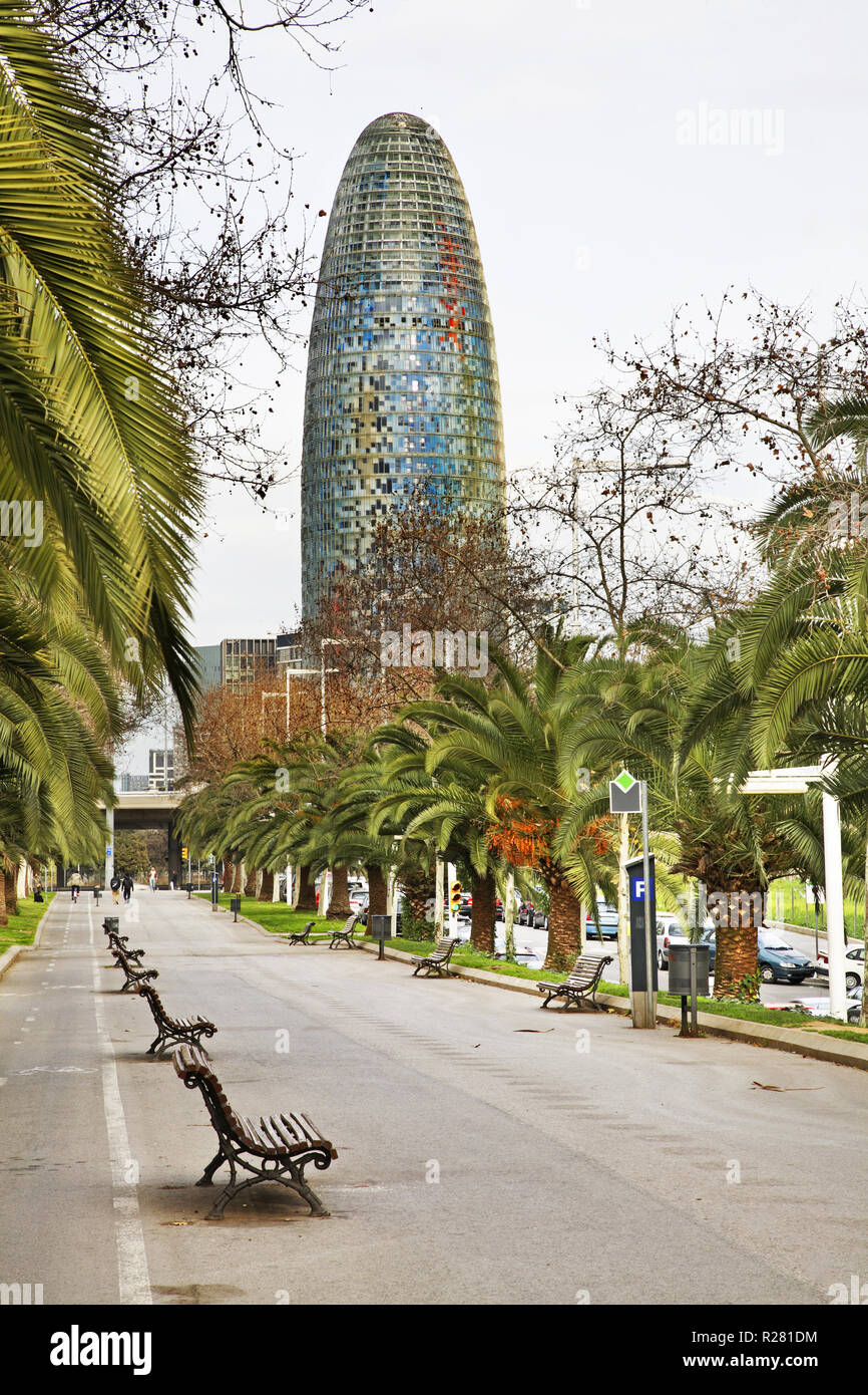 L'Avinguda Diagonal à Barcelone. Espagne Banque D'Images