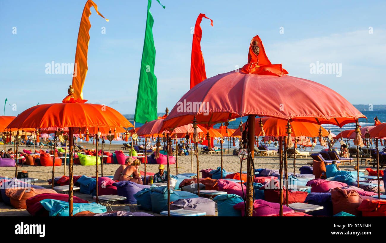 La plage de Kuta Bali, Indonésie Banque D'Images