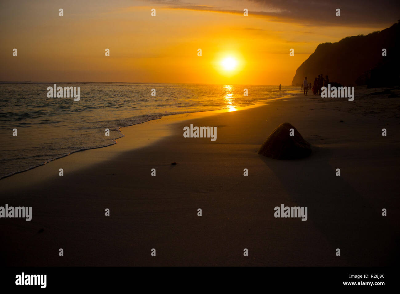 Incroyable coucher du soleil Vue de la plage photo thème Banque D'Images