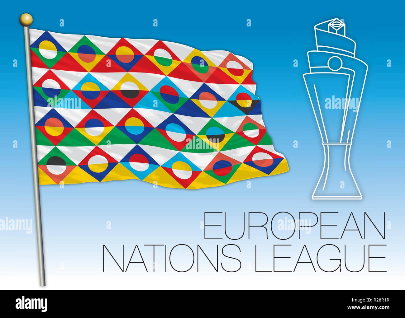 Championnat de la Ligue d'Europe des Nations de football, flag, vector illustration Illustration de Vecteur