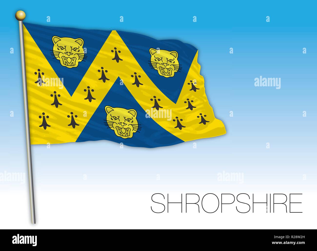 Drapeau comté de Shropshire, Royaume-Uni, vector illustration Illustration de Vecteur