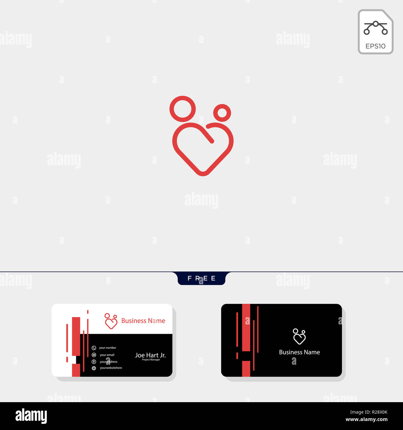 Un Minimum De Soins De Maman Et Bebe Modele Logo Vector Illustration Design De Carte De Visite Gratuit Photo Stock Alamy