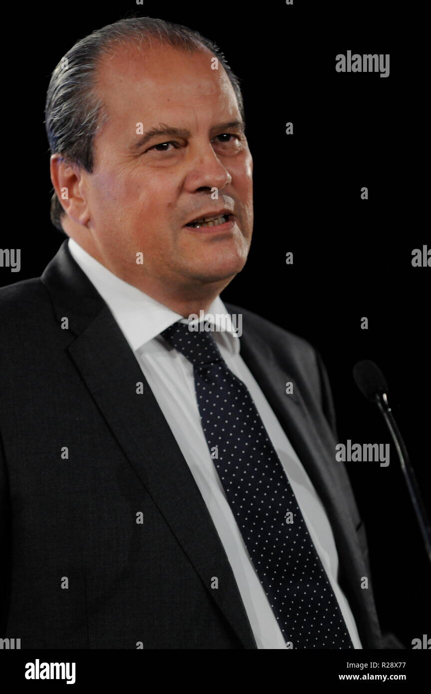 Jean-Christophe Cambadelis, Premier Secrétaire du Parti socialiste français, parle de l'engagement à l'Universitie, Lyon, France Banque D'Images