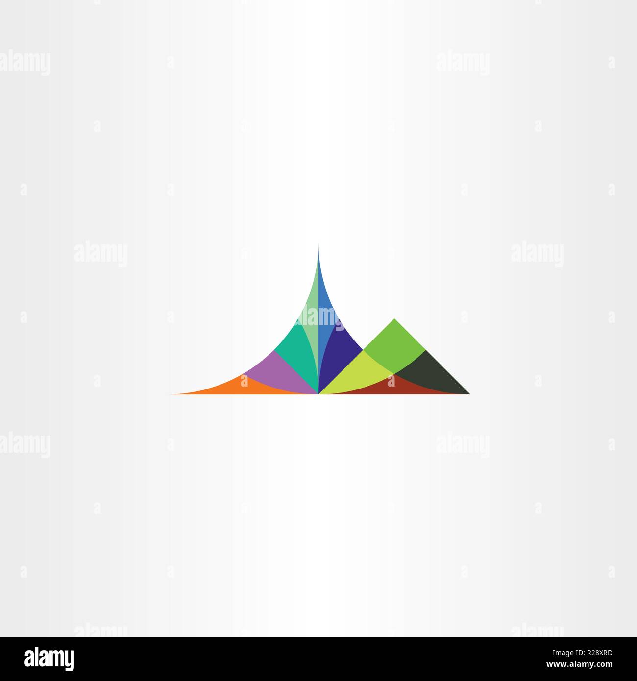 La montagne symbole vecteur coloré Illustration de Vecteur