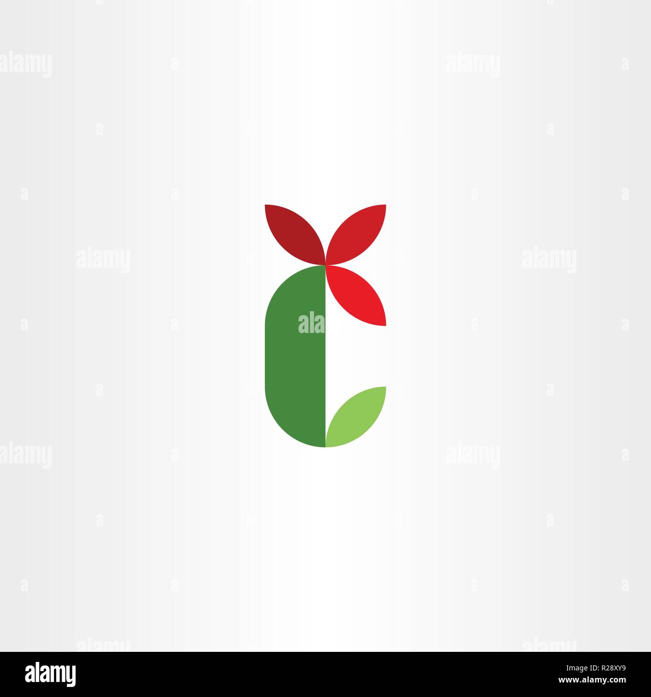 Lettre c icône logo vert rouge symbole vecteur Image Vectorielle Stock ...