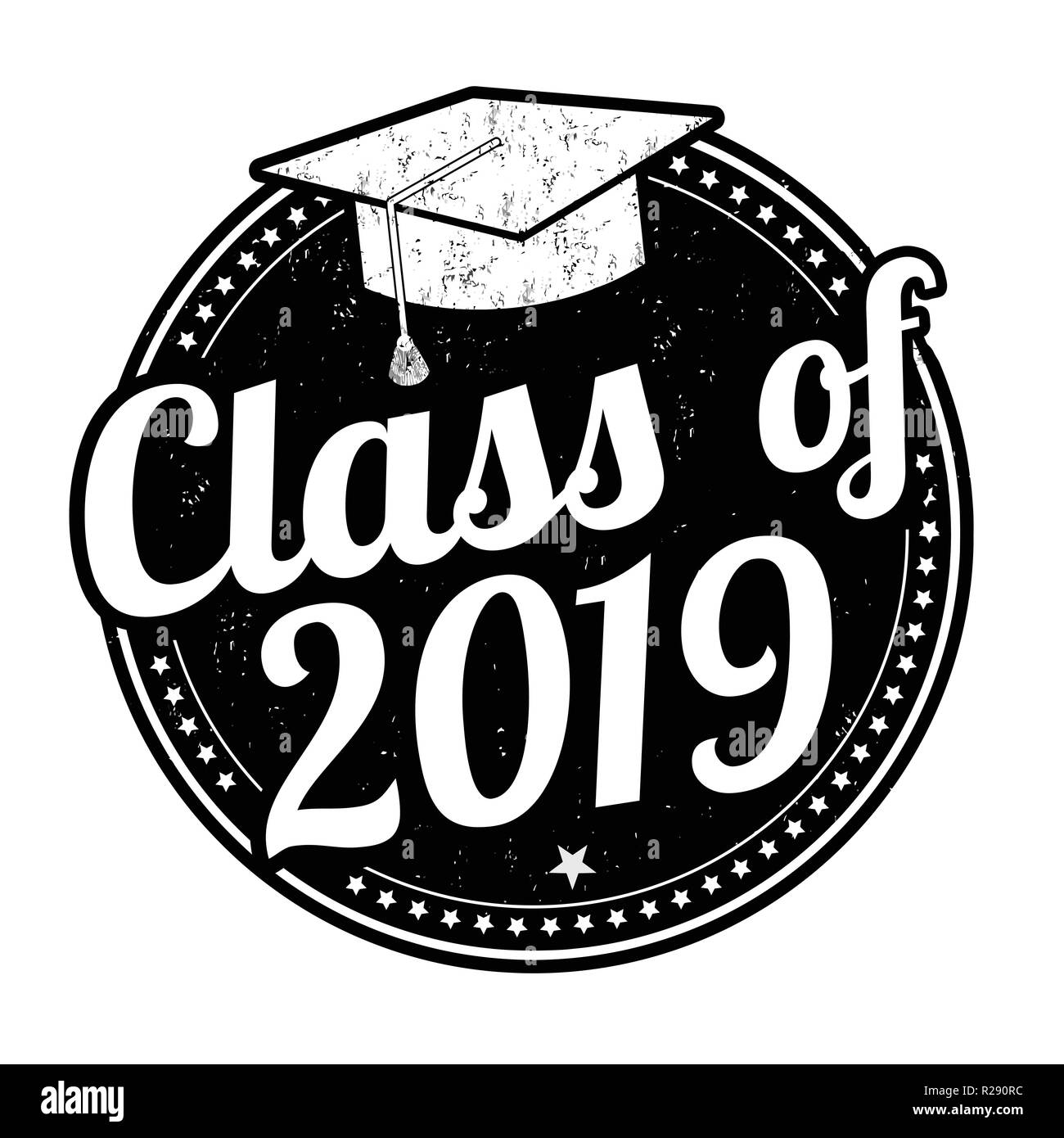 Classe de 2019 grunge rubber stamp on white, vector illustration Illustration de Vecteur