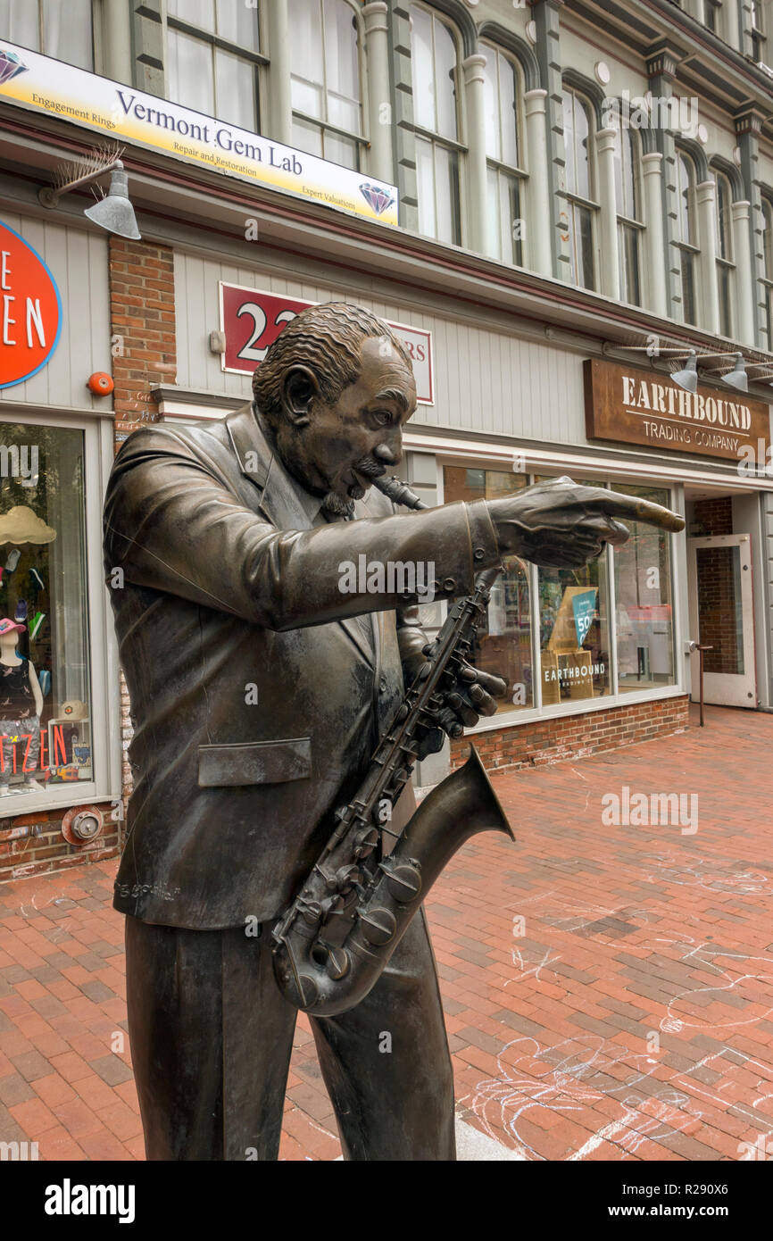 Big Joe Burrell sculpture Burlington Vermont Banque D'Images