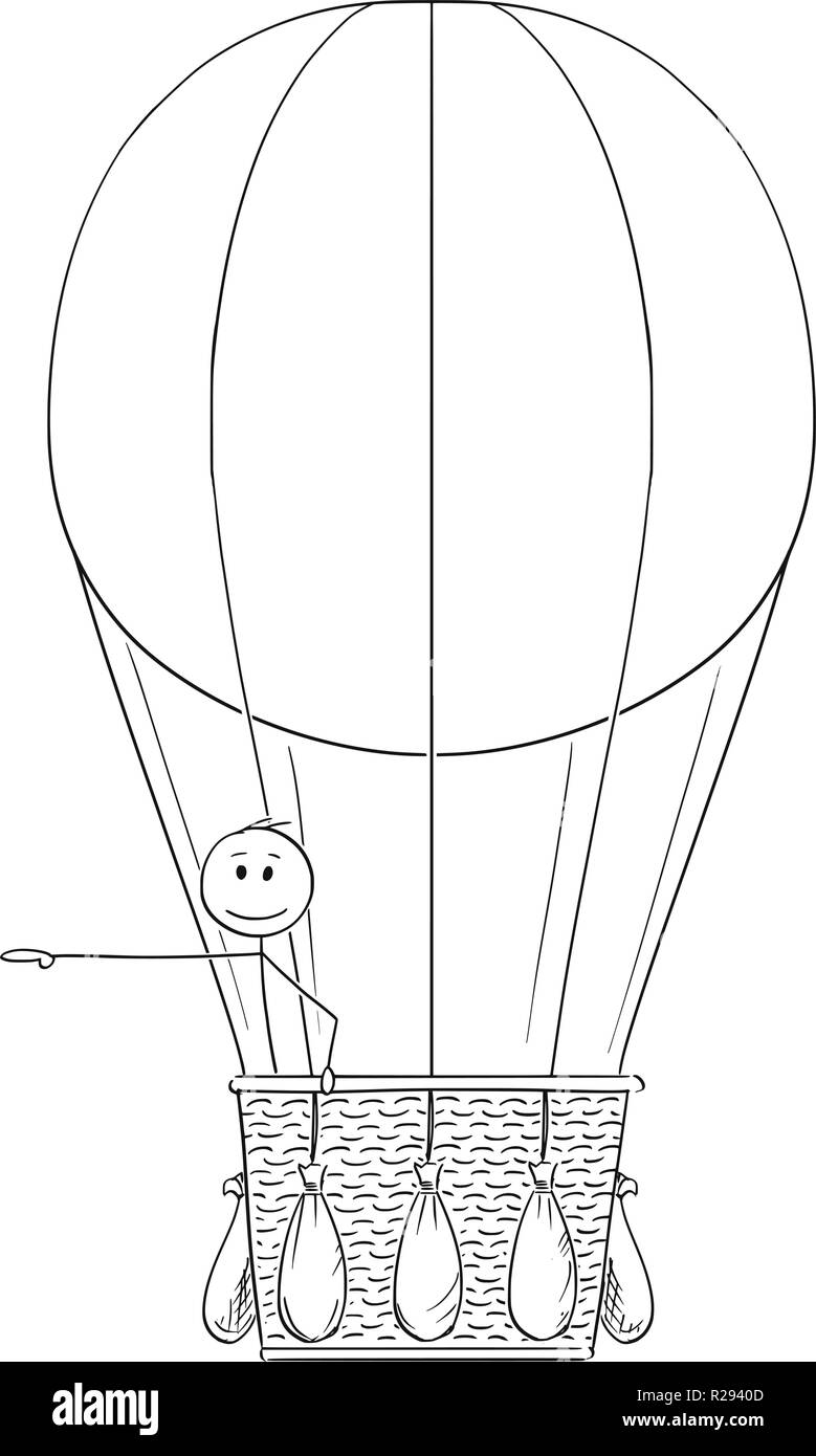 Caricature de l'homme d'affaires ou à l'air chaud Ballon du doigt quelque chose sur le côté Illustration de Vecteur
