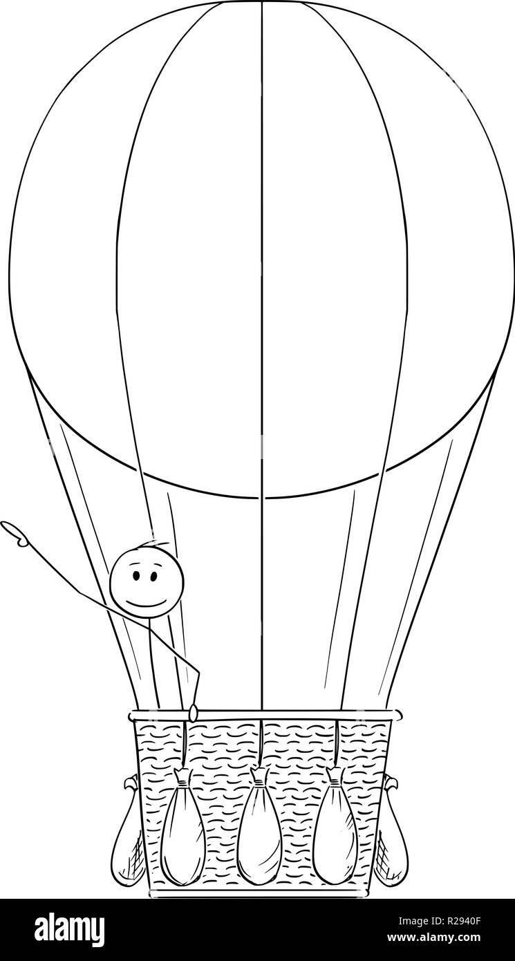 Caricature de l'homme d'affaires ou à l'air chaud Ballon du doigt quelque chose au-dessus de ou vers le haut Illustration de Vecteur