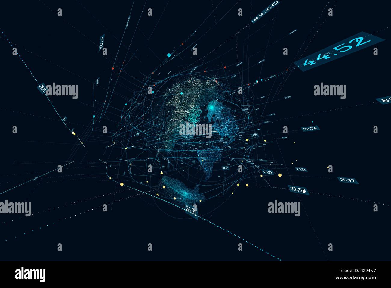 Le rendu 3D, big data et des finances Banque D'Images