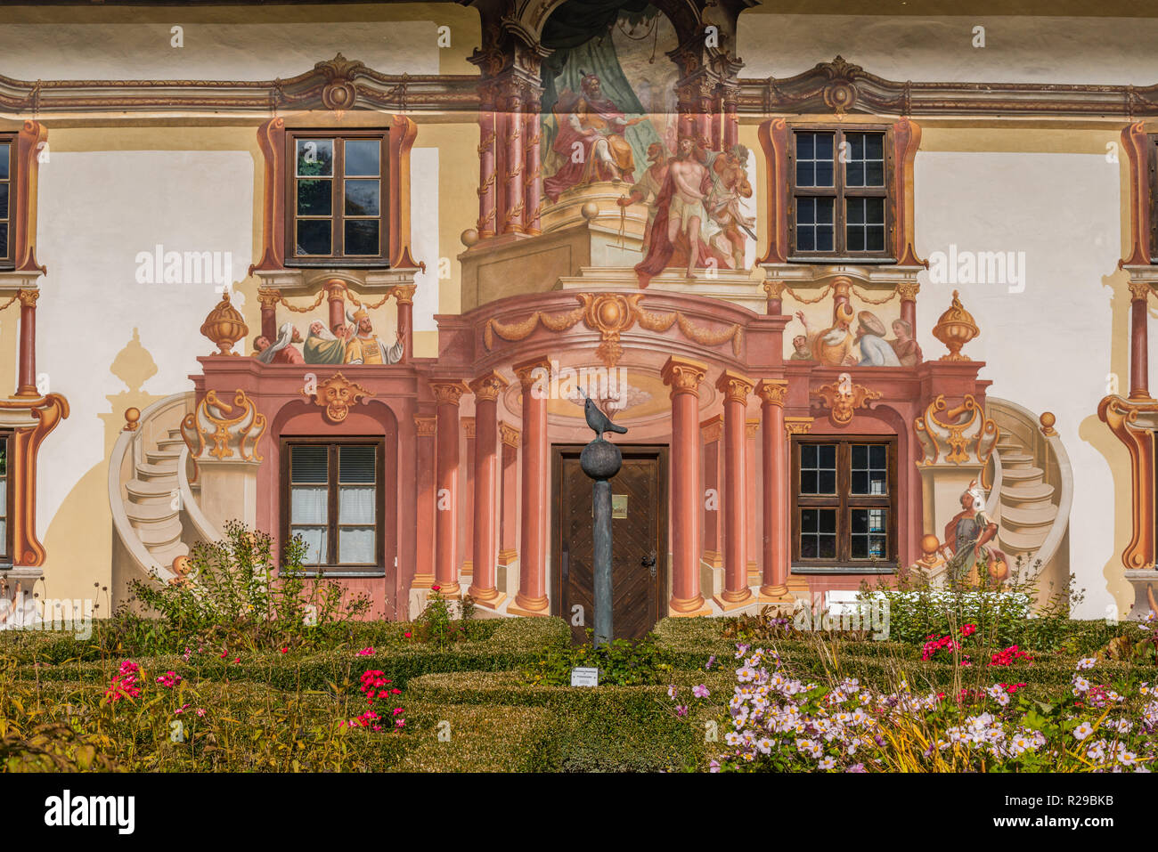 La célèbre maison de Pilate, 18e siècle, peint par Franz Seraph Zwinck, Oberammergau, SAPL Ammergau, Haute-Bavière, Bavaria, Germany, Europe Banque D'Images