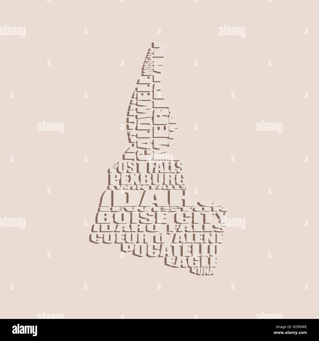 Nuage de mots Plan de Idaho State Illustration de Vecteur